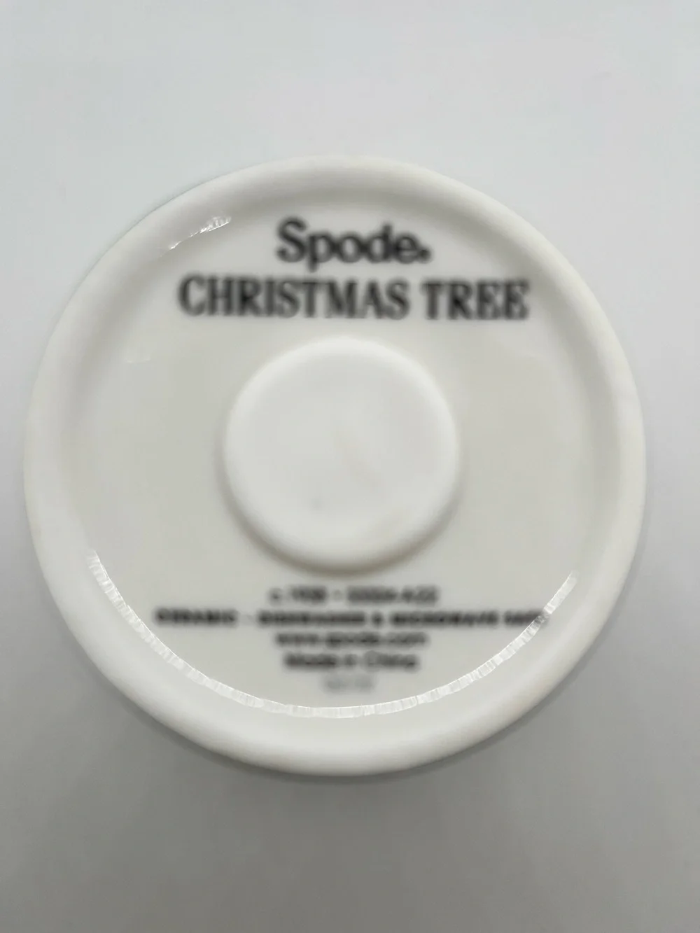 Spode Christmas Tree White Ceramic 8 oz Travel Cup with Lid